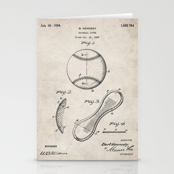 Baseball Patent - Softball Art - Antique Stationery Card Gallery Image 2