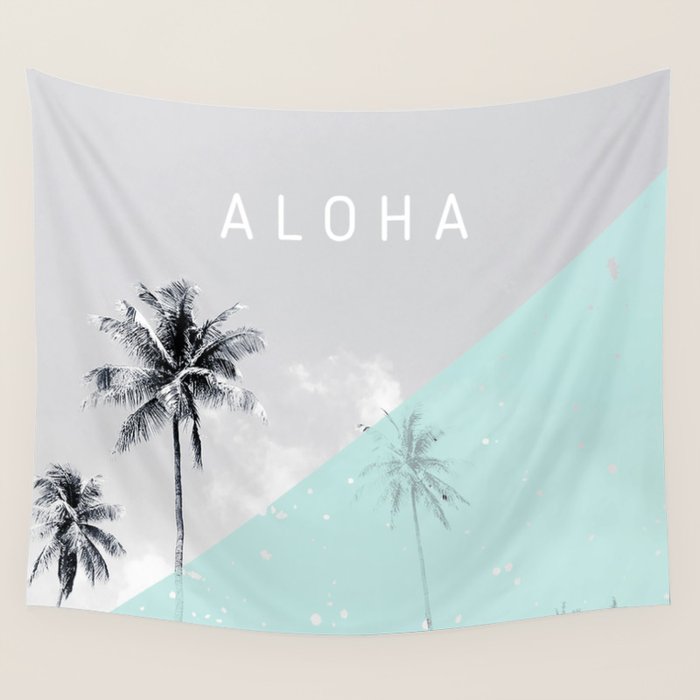 Island vibes retro - Aloha Wall Tapestry Gallery Image 1