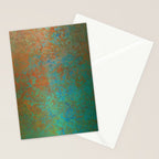 Vintage Teal and Copper Rust Stationery Card Gallery Image 2