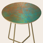 Vintage Teal and Copper Rust Side Table Gallery Image 2