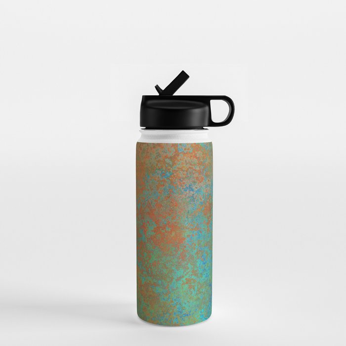 Vintage Teal and Copper Rust Water Bottle Gallery Image 1
