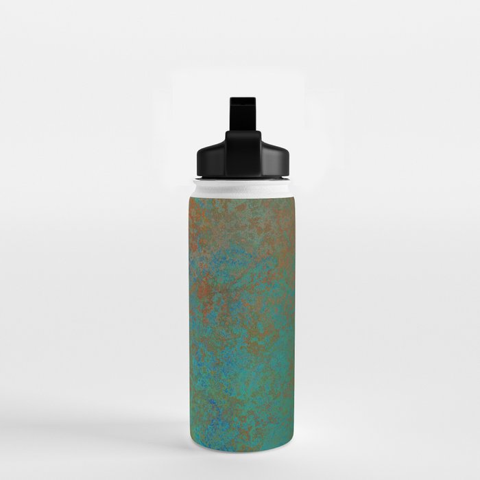 Vintage Teal and Copper Rust Water Bottle Gallery Image 2