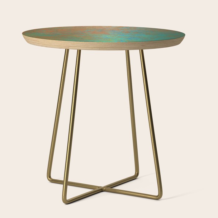 Vintage Teal and Copper Rust Side Table Gallery Image 1