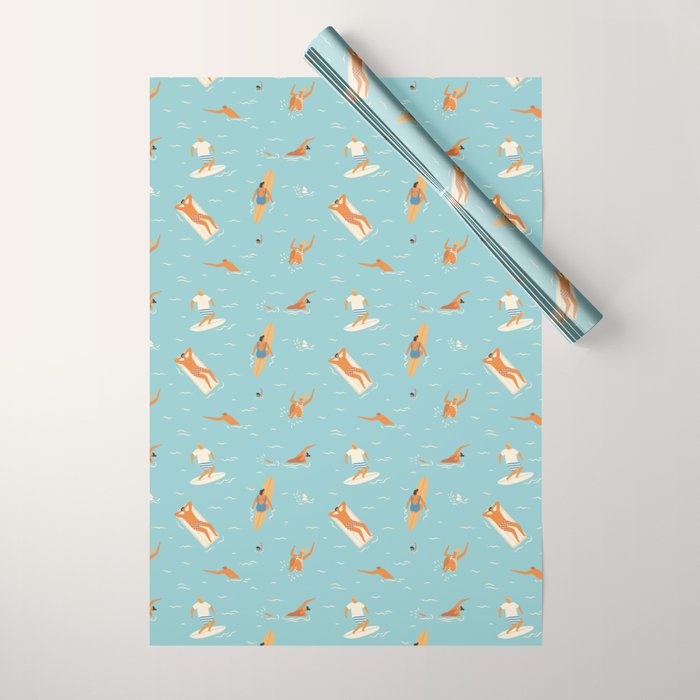 Blue Hawaii Wrapping Paper Gallery Image 1