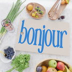 Bold Bonjour French Greeting Typography Cutting Board Gallery Image 2