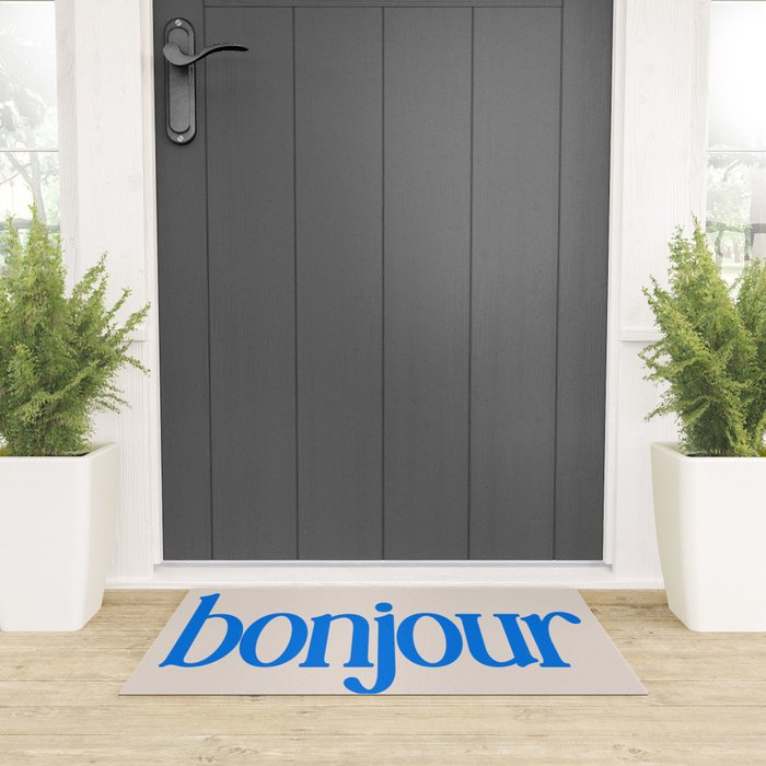 Bold Bonjour French Greeting Typography Welcome Mat Gallery Image 3