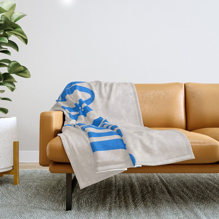 Bold Bonjour French Greeting Typography Throw Blanket Gallery Image 1