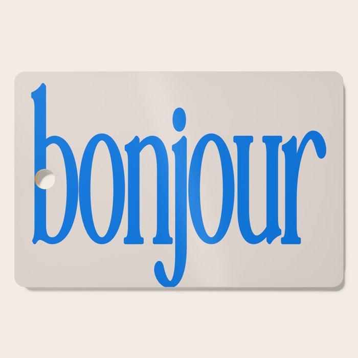 Bold Bonjour French Greeting Typography Cutting Board Gallery Image 1
