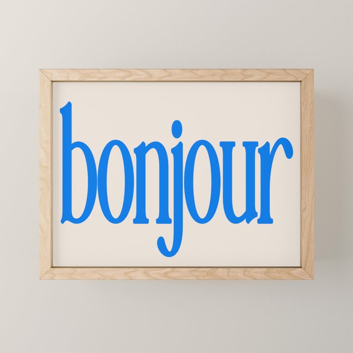 Bold Bonjour French Greeting Typography Mini Art Print Gallery Image 1