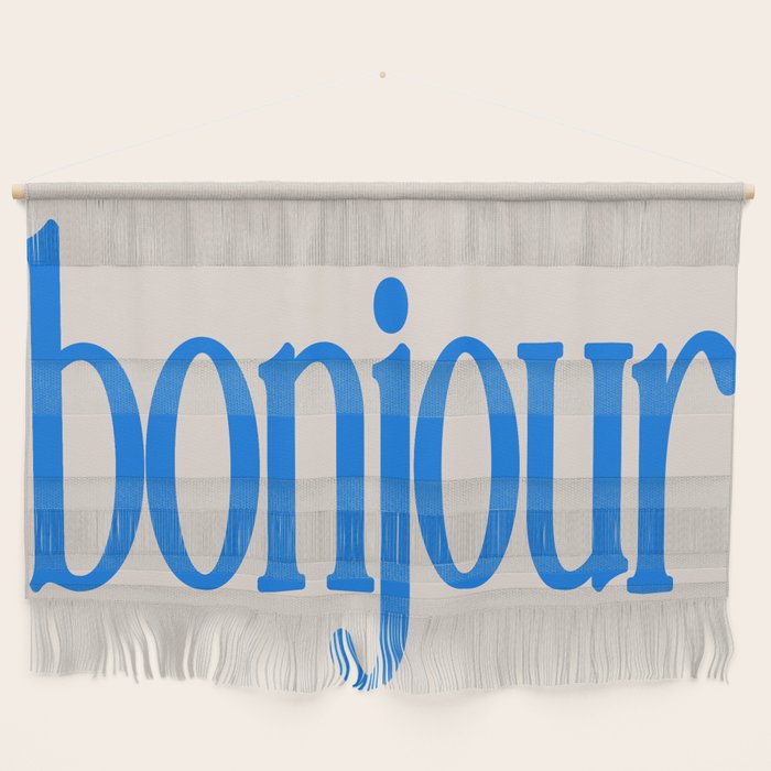 Bold Bonjour French Greeting Typography Wall Hanging Gallery Image 1