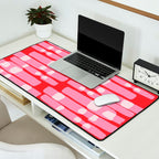 Cherry red and pink Geometric  Desk Mat Gallery Image 2