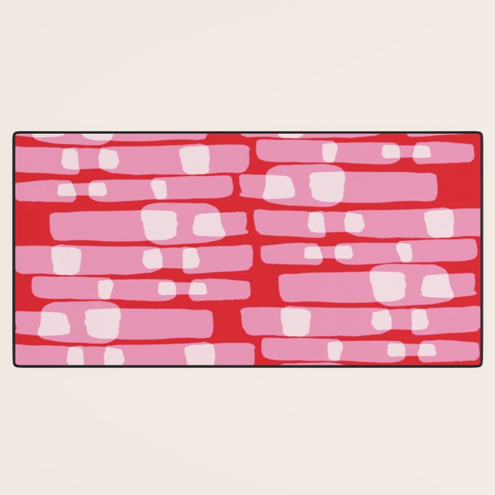 Cherry red and pink Geometric  Desk Mat Gallery Image 3