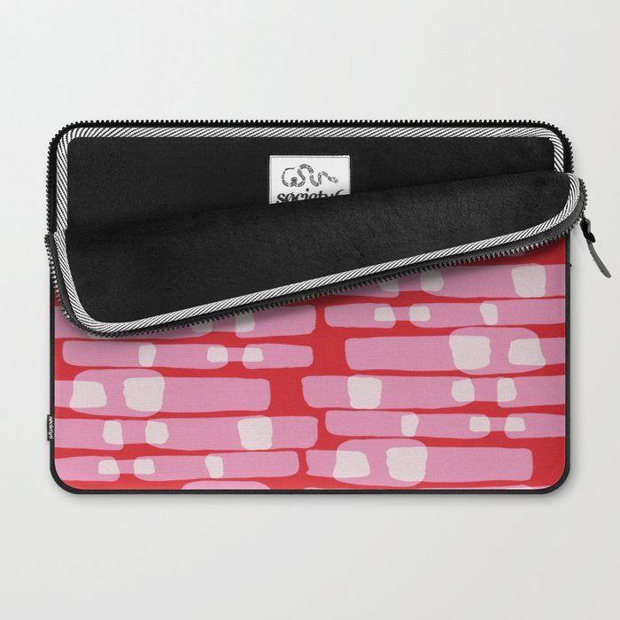 Cherry red and pink Geometric  Laptop Sleeve Gallery Image 2