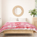 Cherry red and pink Geometric  Duvet Cover Gallery Image 3