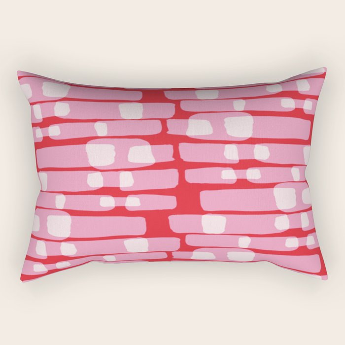 Cherry red and pink Geometric  Rectangular Pillow Gallery Image 2