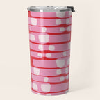 Cherry red and pink Geometric  Travel Mug Gallery Image 2
