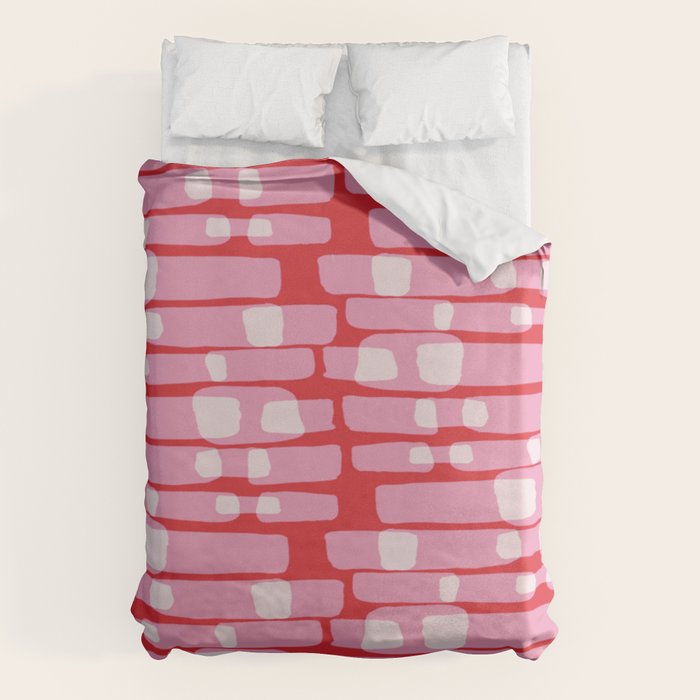 Cherry red and pink Geometric  Duvet Cover Gallery Image 6