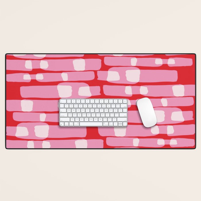 Cherry red and pink Geometric  Desk Mat Gallery Image 1