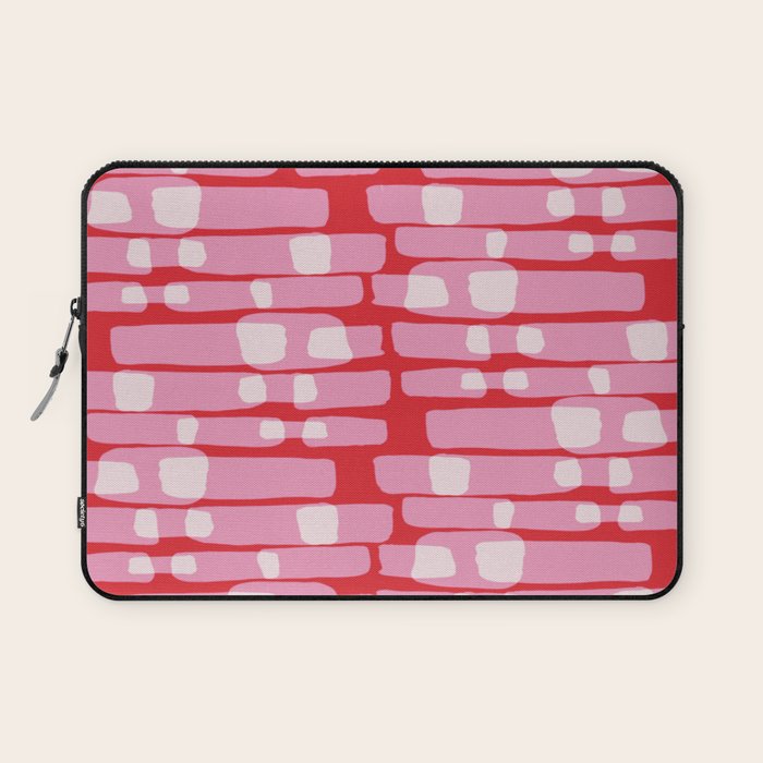 Cherry red and pink Geometric  Laptop Sleeve Gallery Image 1