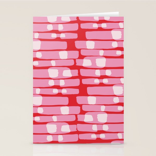 Cherry red and pink Geometric  Stationery Card Gallery Image 2