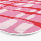 Cherry red and pink Geometric  Bath Mat Gallery Image 3