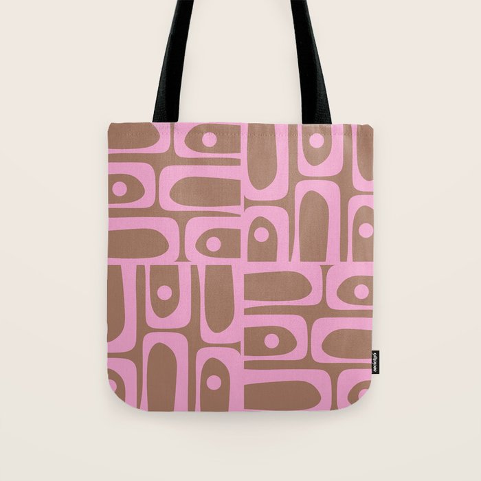 Midcentury Modern Piquet 5 Inspired by PANTONE 17 1230 Color of the Year Mocha Mousse  Tote Bag Gallery Image 1