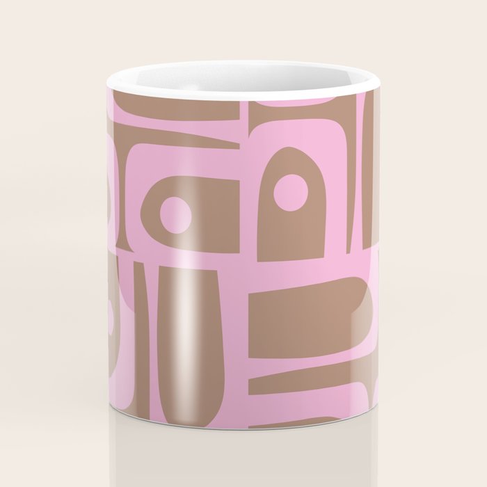 Midcentury Modern Piquet 5 Inspired by PANTONE 17 1230 Color of the Year Mocha Mousse  Coffee Mug Gallery Image 4