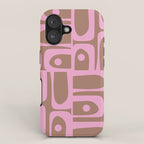 Midcentury Modern Piquet 5 Inspired by PANTONE 17 1230 Color of the Year Mocha Mousse  iPhone Case Gallery Image 1