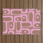 Midcentury Modern Piquet 5 Inspired by PANTONE 17 1230 Color of the Year Mocha Mousse  Outdoor Rug Gallery Image 1