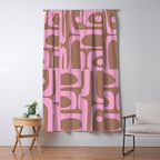 Midcentury Modern Piquet 5 Inspired by PANTONE 17 1230 Color of the Year Mocha Mousse  Window Curtain Gallery Image 5