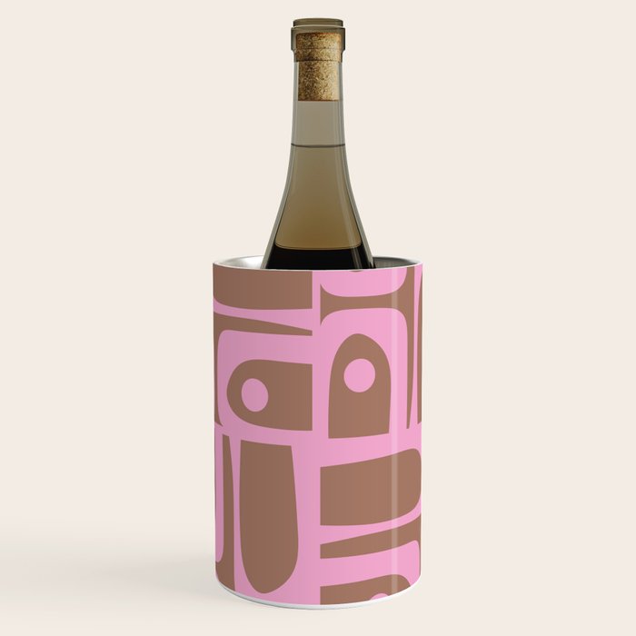 Midcentury Modern Piquet 5 Inspired by PANTONE 17 1230 Color of the Year Mocha Mousse  Wine Chiller Gallery Image 1