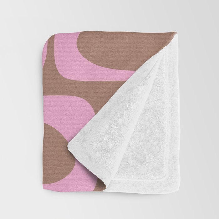 Midcentury Modern Piquet 5 Inspired by PANTONE 17 1230 Color of the Year Mocha Mousse  Throw Blanket Gallery Image 3