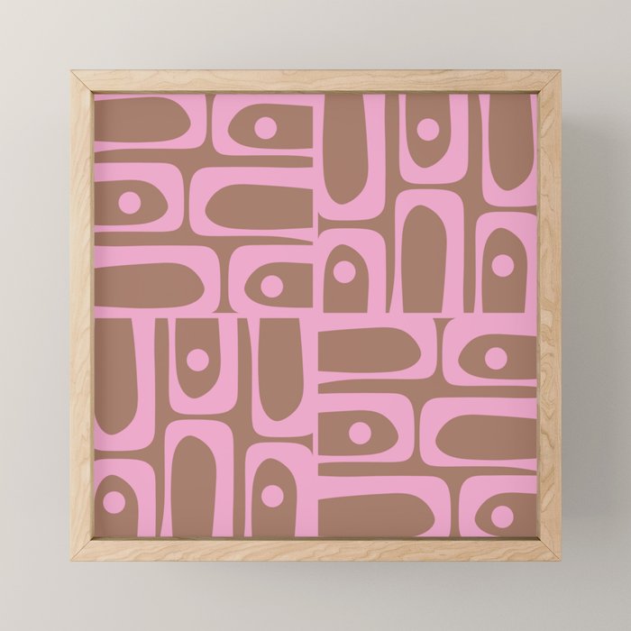 Midcentury Modern Piquet 5 Inspired by PANTONE 17 1230 Color of the Year Mocha Mousse  Mini Art Print Gallery Image 1