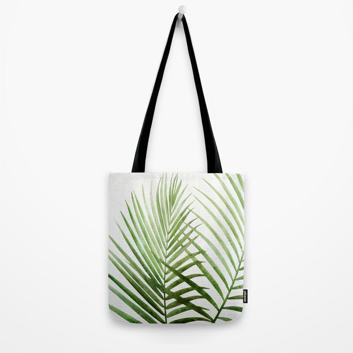 Fresh Palm Fronds Watercolor Tote Bag Gallery Image 2