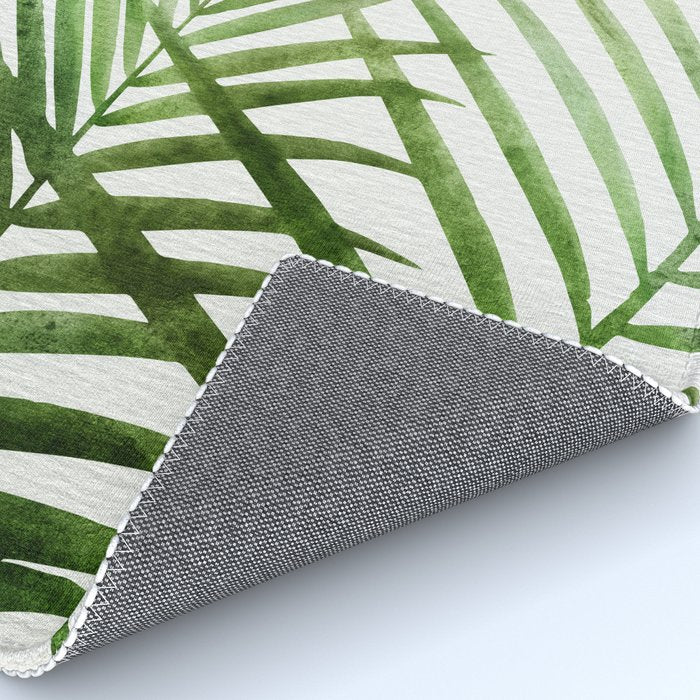 Fresh Palm Fronds Watercolor Rug Gallery Image 4