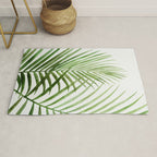 Fresh Palm Fronds Watercolor Rug Gallery Image 1