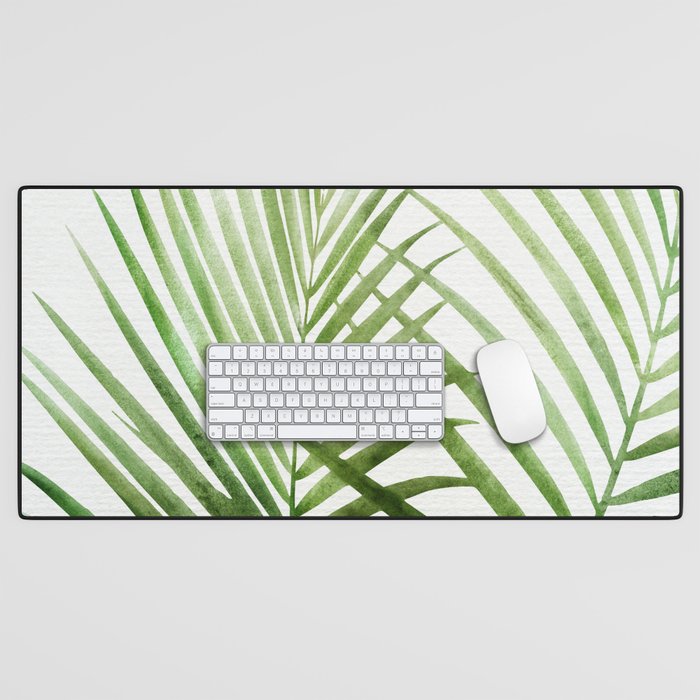 Fresh Palm Fronds Watercolor Desk Mat Gallery Image 1