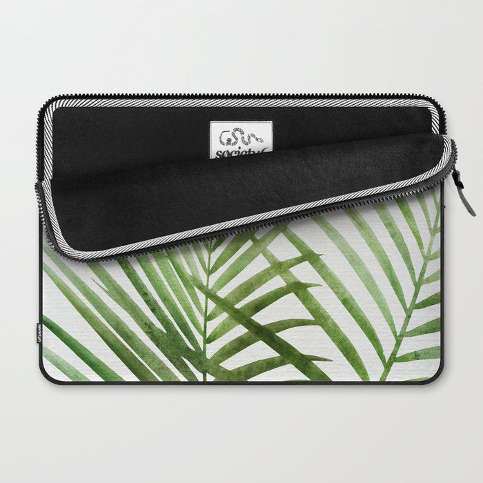 Fresh Palm Fronds Watercolor Laptop Sleeve Gallery Image 2