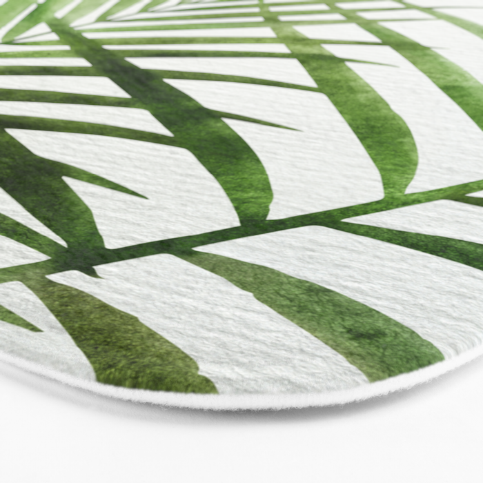Fresh Palm Fronds Watercolor Bath Mat Gallery Image 3