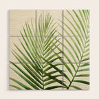 Fresh Palm Fronds Watercolor Wood Wall Art Gallery Image 1
