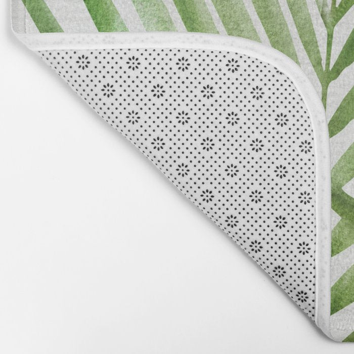 Fresh Palm Fronds Watercolor Bath Mat Gallery Image 2