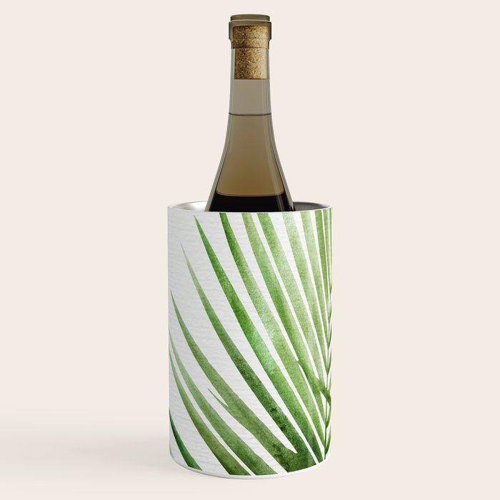 Fresh Palm Fronds Watercolor Wine Chiller Gallery Image 2