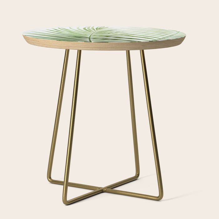 Fresh Palm Fronds Watercolor Side Table Gallery Image 1