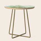 Fresh Palm Fronds Watercolor Side Table Gallery Image 1