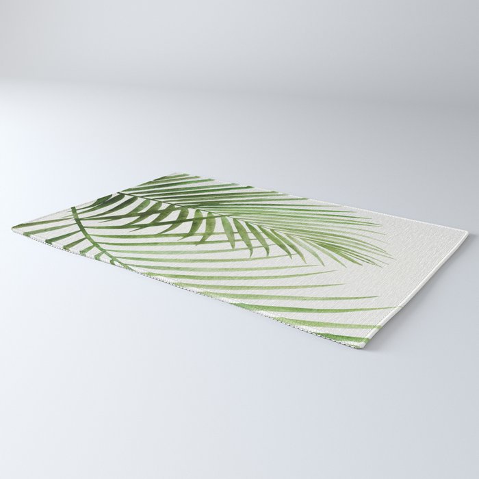 Fresh Palm Fronds Watercolor Rug Gallery Image 3