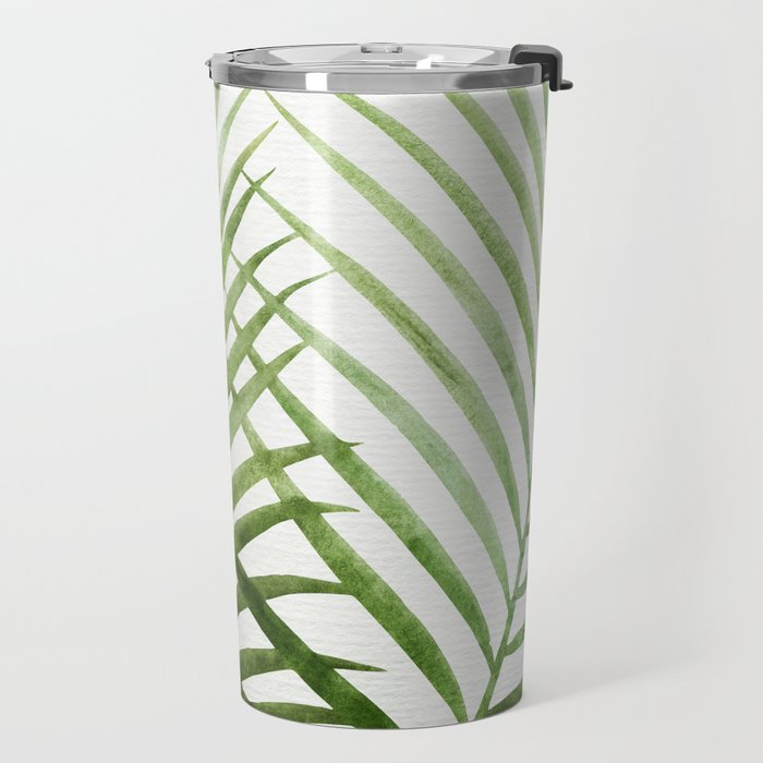 Fresh Palm Fronds Watercolor Travel Mug Gallery Image 2