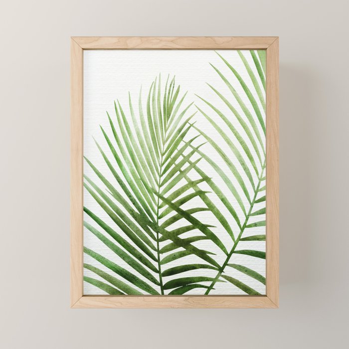 Fresh Palm Fronds Watercolor Mini Art Print Gallery Image 1