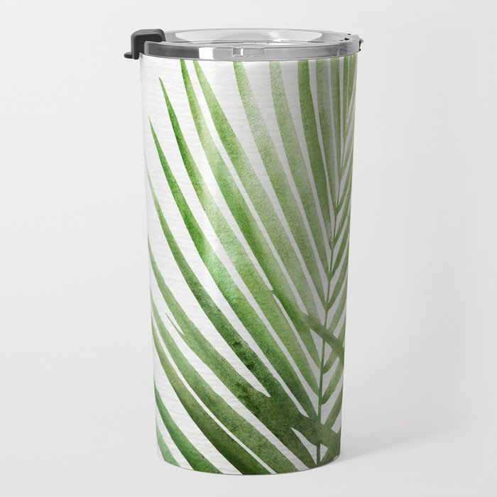 Fresh Palm Fronds Watercolor Travel Mug Gallery Image 3
