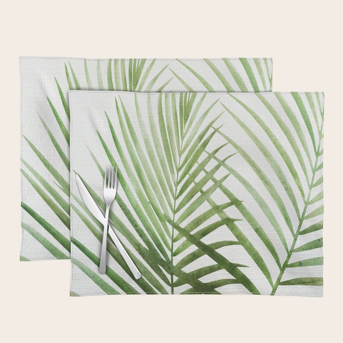 Fresh Palm Fronds Watercolor Placemat Gallery Image 1