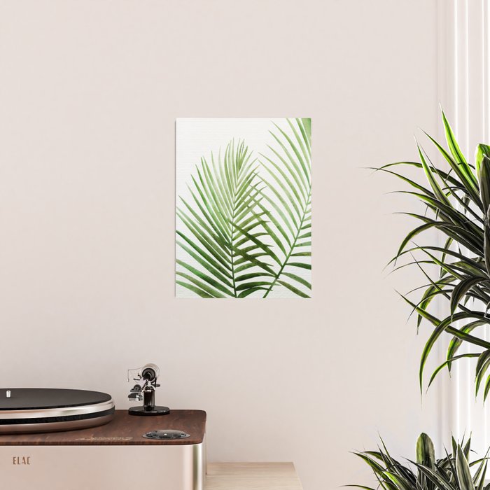 Fresh Palm Fronds Watercolor Poster Gallery Image 2